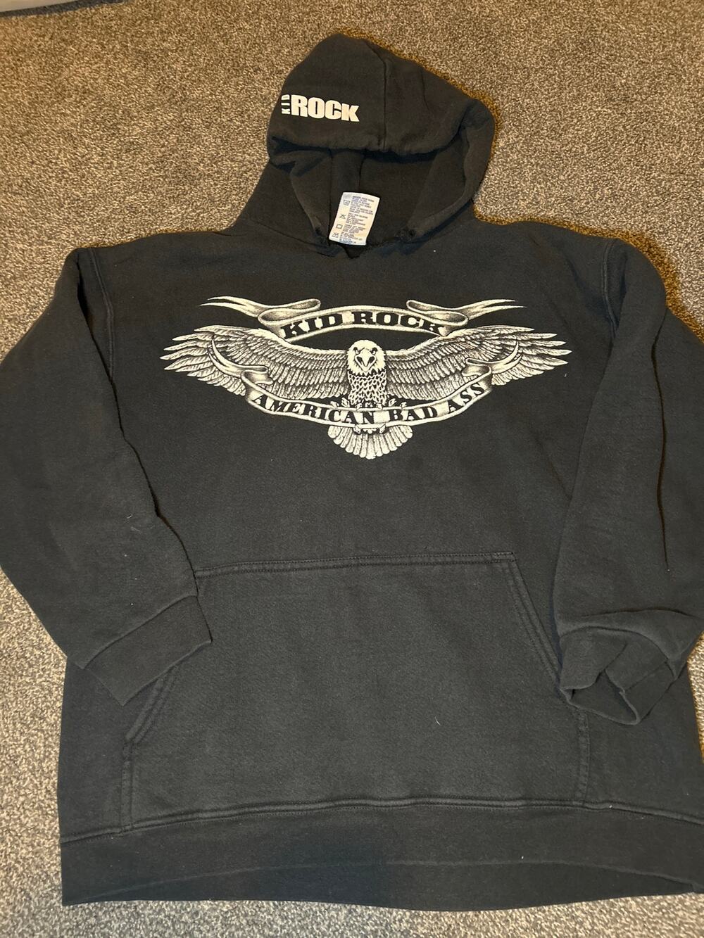 VINTAGE KID ROCK AMERICAN BAD ASS HOODIE SWEATSHIRT 1990S SIZE M
